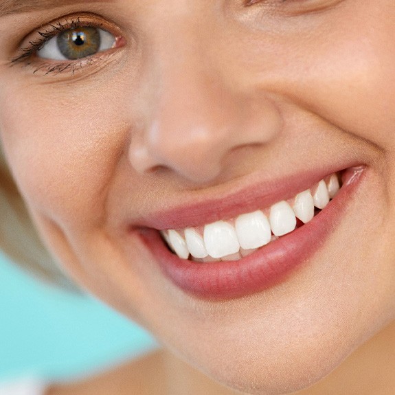 closeup of young woman smiling