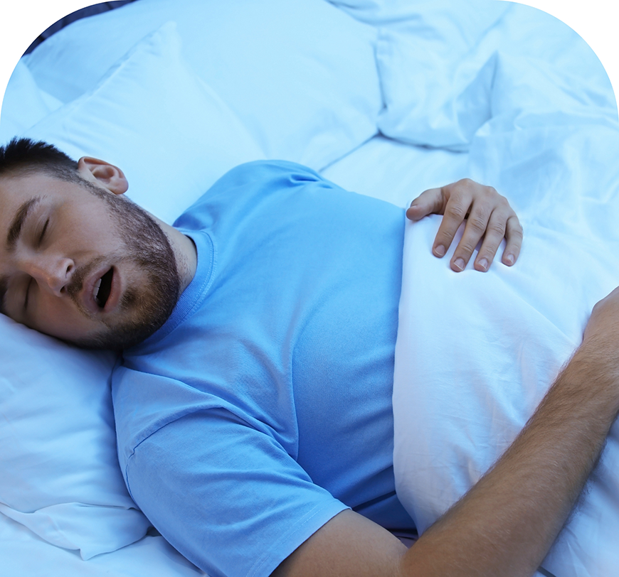 Man sleeping with his mouth open