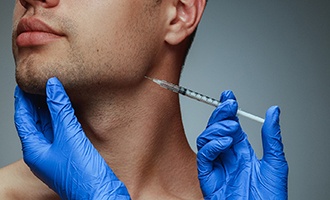 BOTOX being injected into a jaw